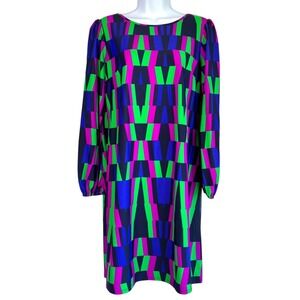 Jude Connally Maximalist Jude Cloth Shift Dress Size‎ L Artsy Bold Luxury